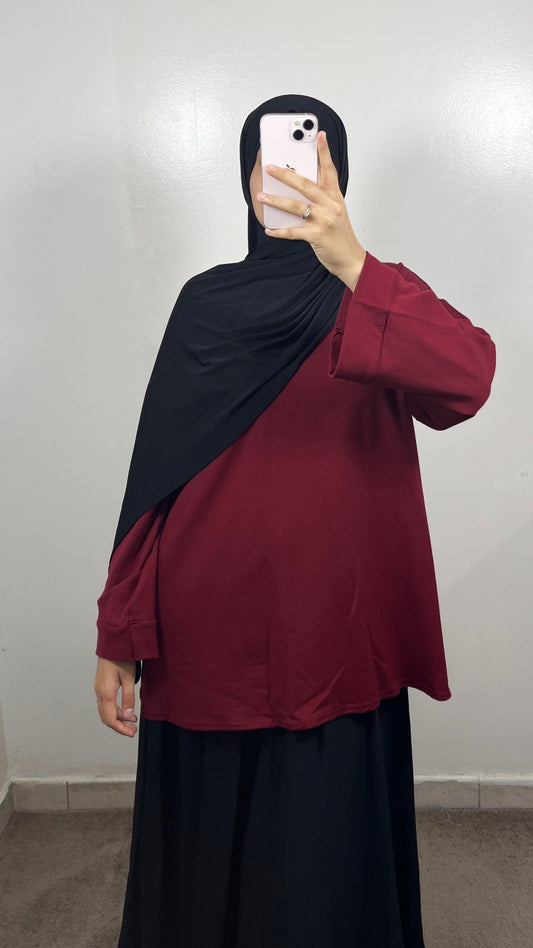 T-SHIRT COTON BORDEAU