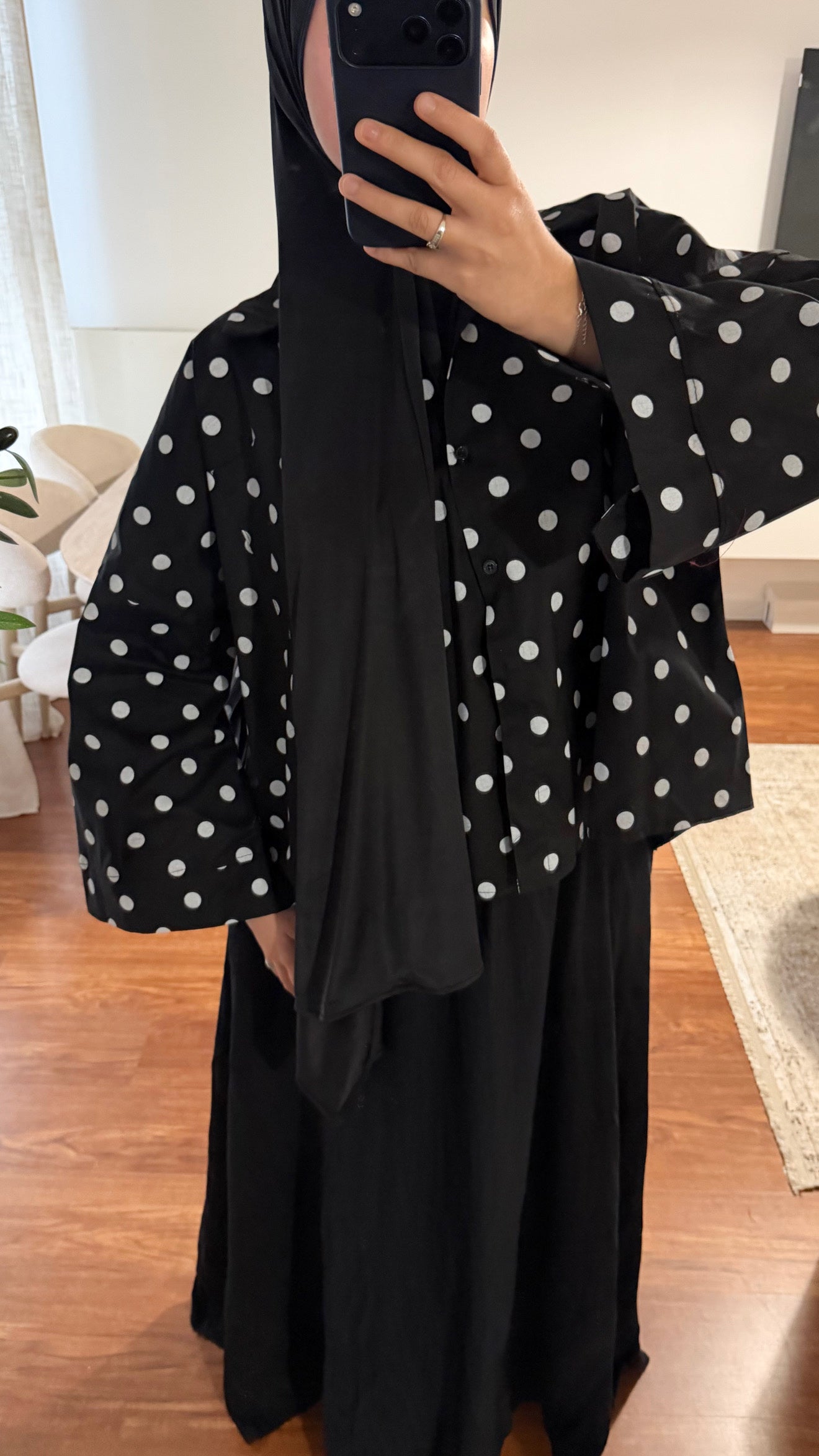 CHEMISE À POIS NOIR