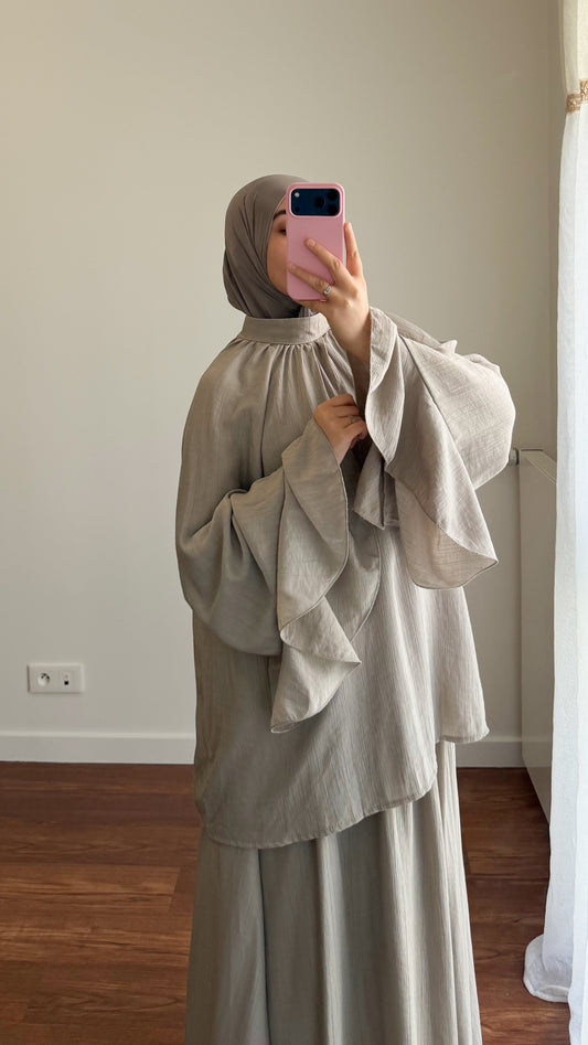 ENSEMBLE JUPE NUSSAYBAH TAUPE