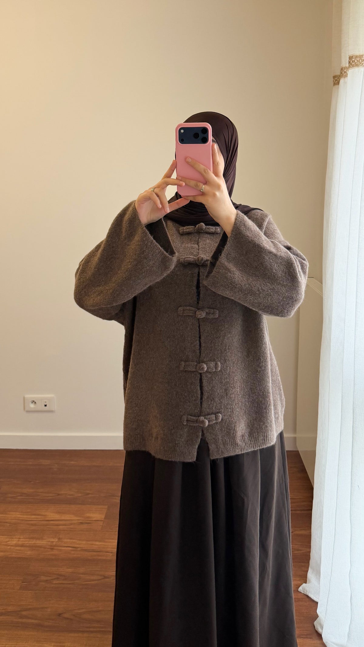 CARDIGAN YUMNA MANCHES LONGUES MARRON CLAIR