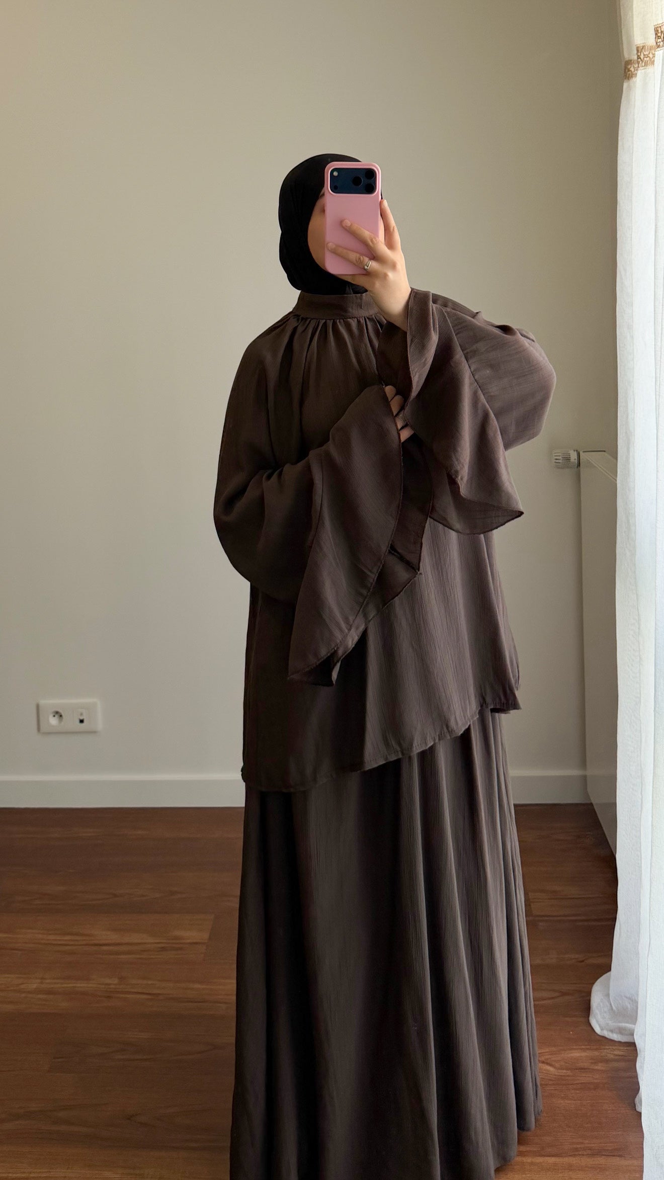ENSEMBLE JUPE NUSSAYBAH MARRON