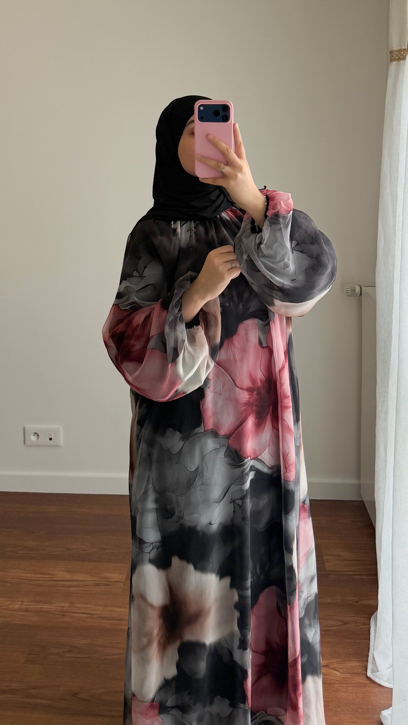 ABAYA BICOLORE NOIR