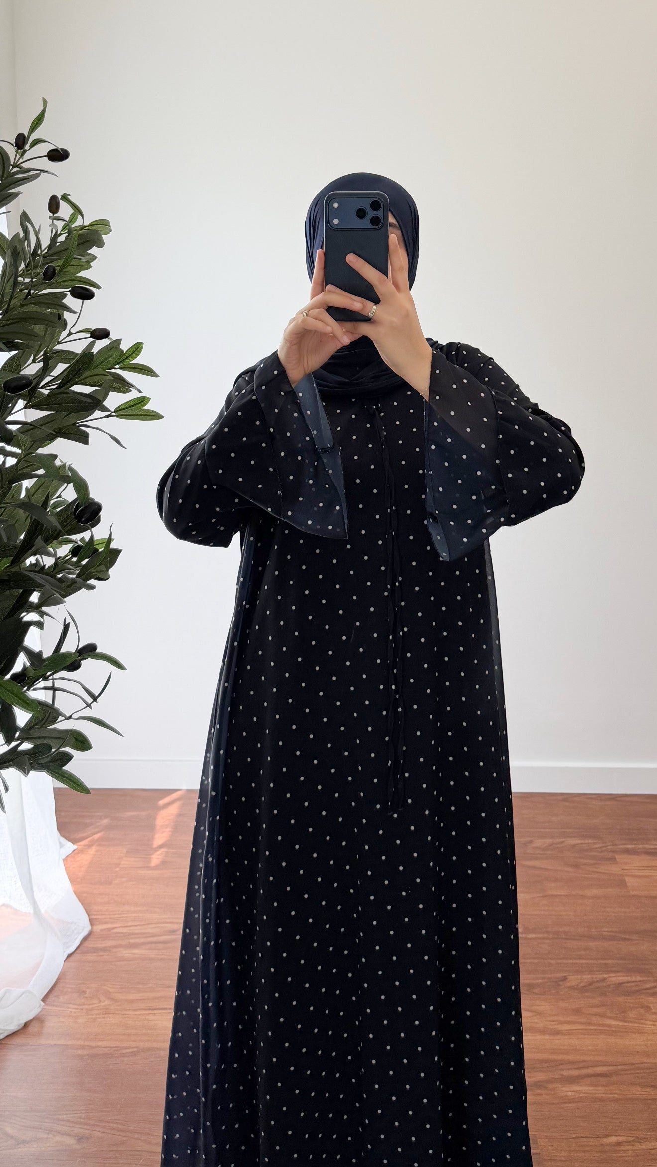 ROBE À PETITS POIS BLEU MARINE