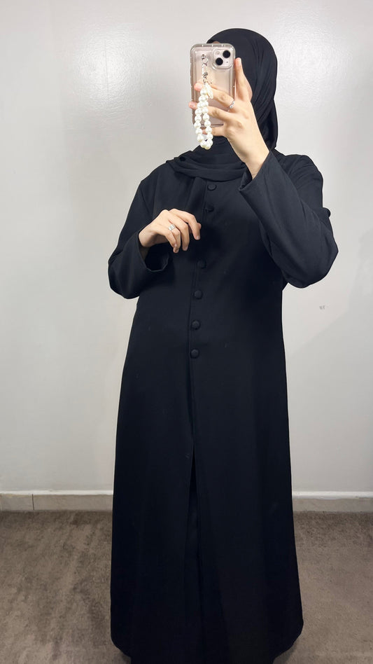 BLACK BUTTONED SKIRT SET