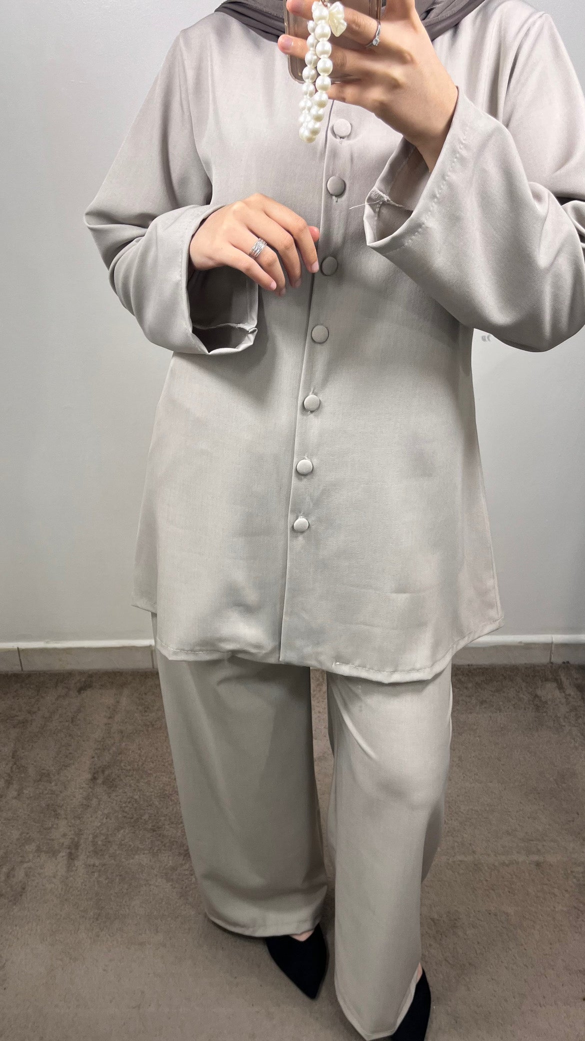 ENSEMBLE BOUTONNÉ TAUPE
