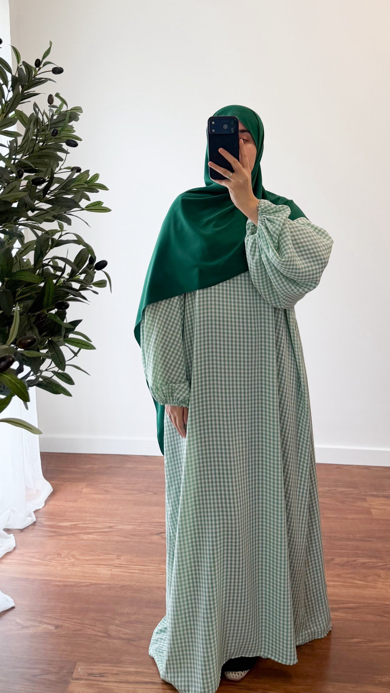 ABAYA VICHY VERT