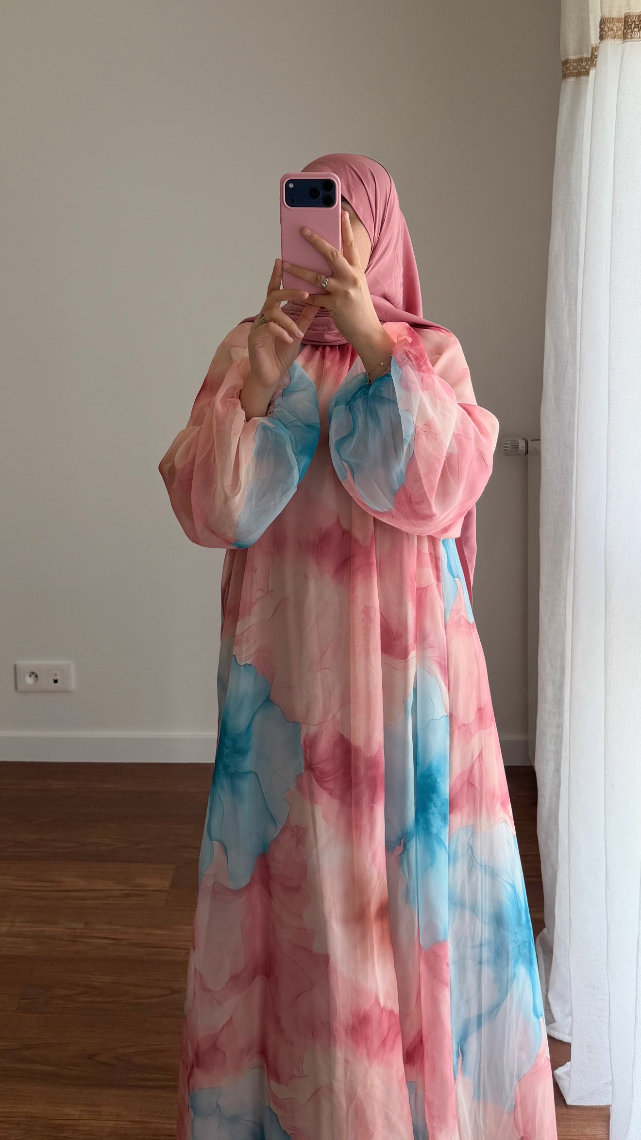 ABAYA BICOLORE ROSE