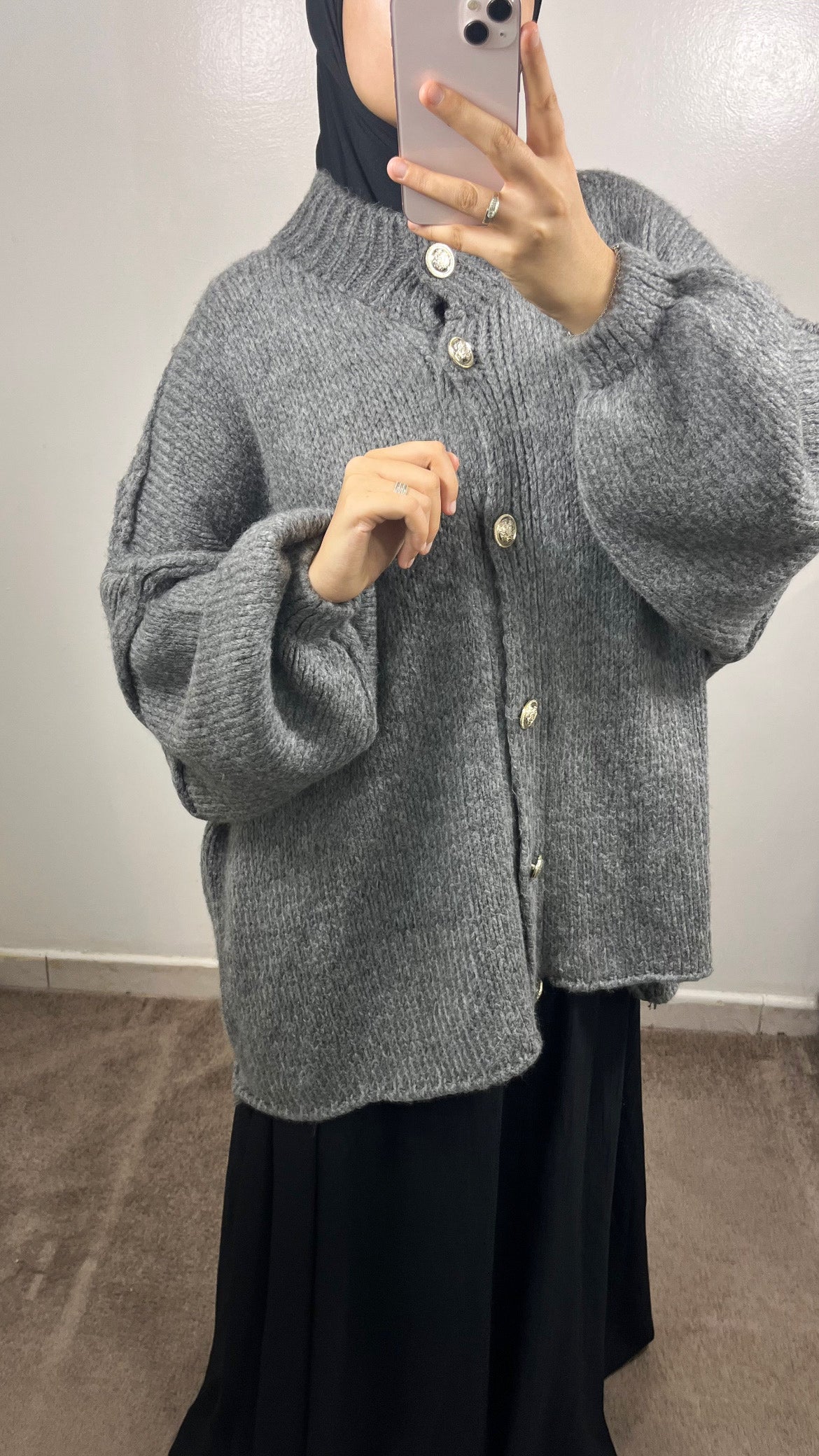 GILET BOUTONNÉ EN LAINE GRIS