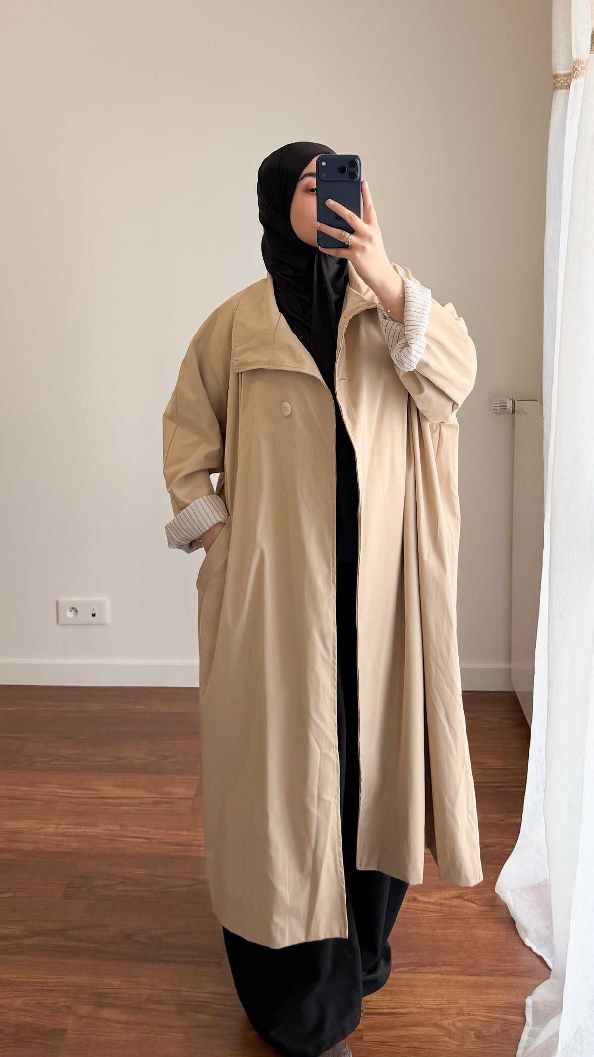 TRENCH LONG OVERSIZE BEIGE