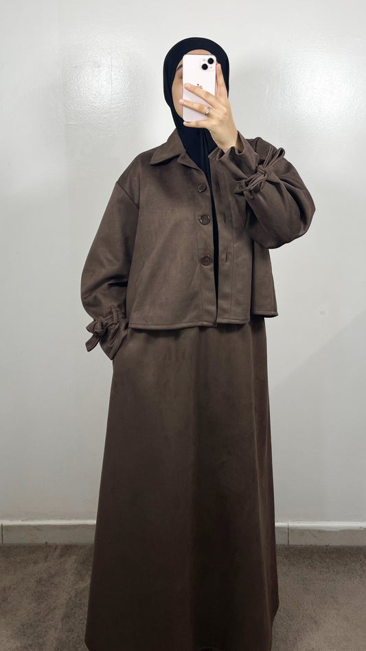 ENSEMBLE TRENCH 2.0 EN DAIM MARRON