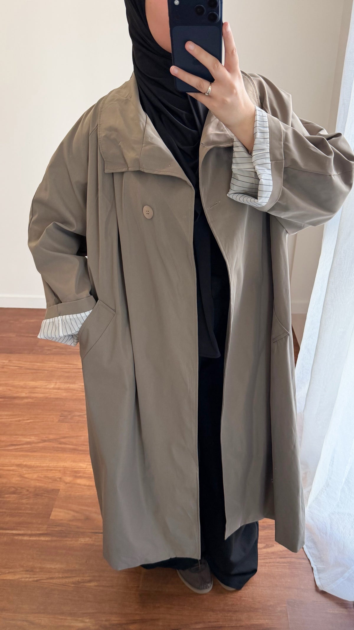 TRENCH LONG OVERSIZE TAUPE