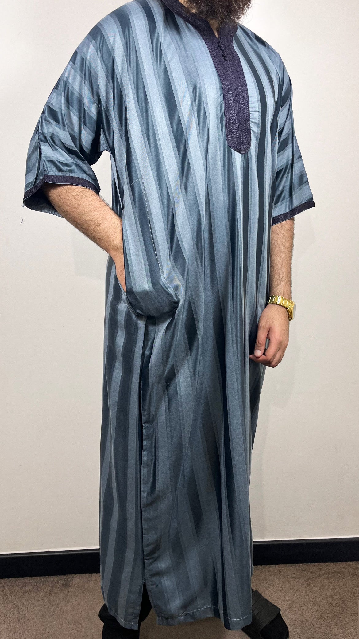 GANDOURA BLUE GREY