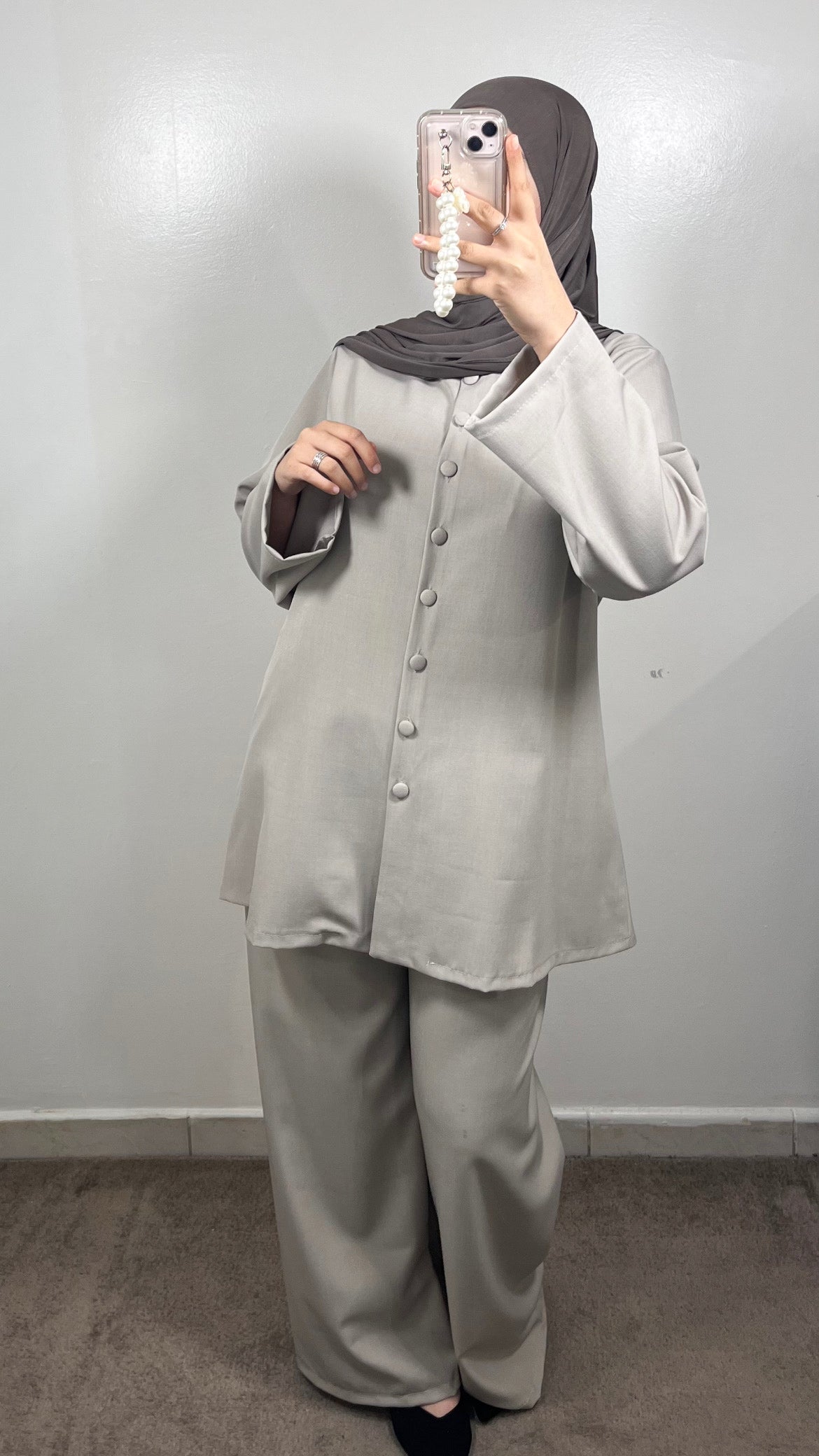 ENSEMBLE BOUTONNÉ TAUPE