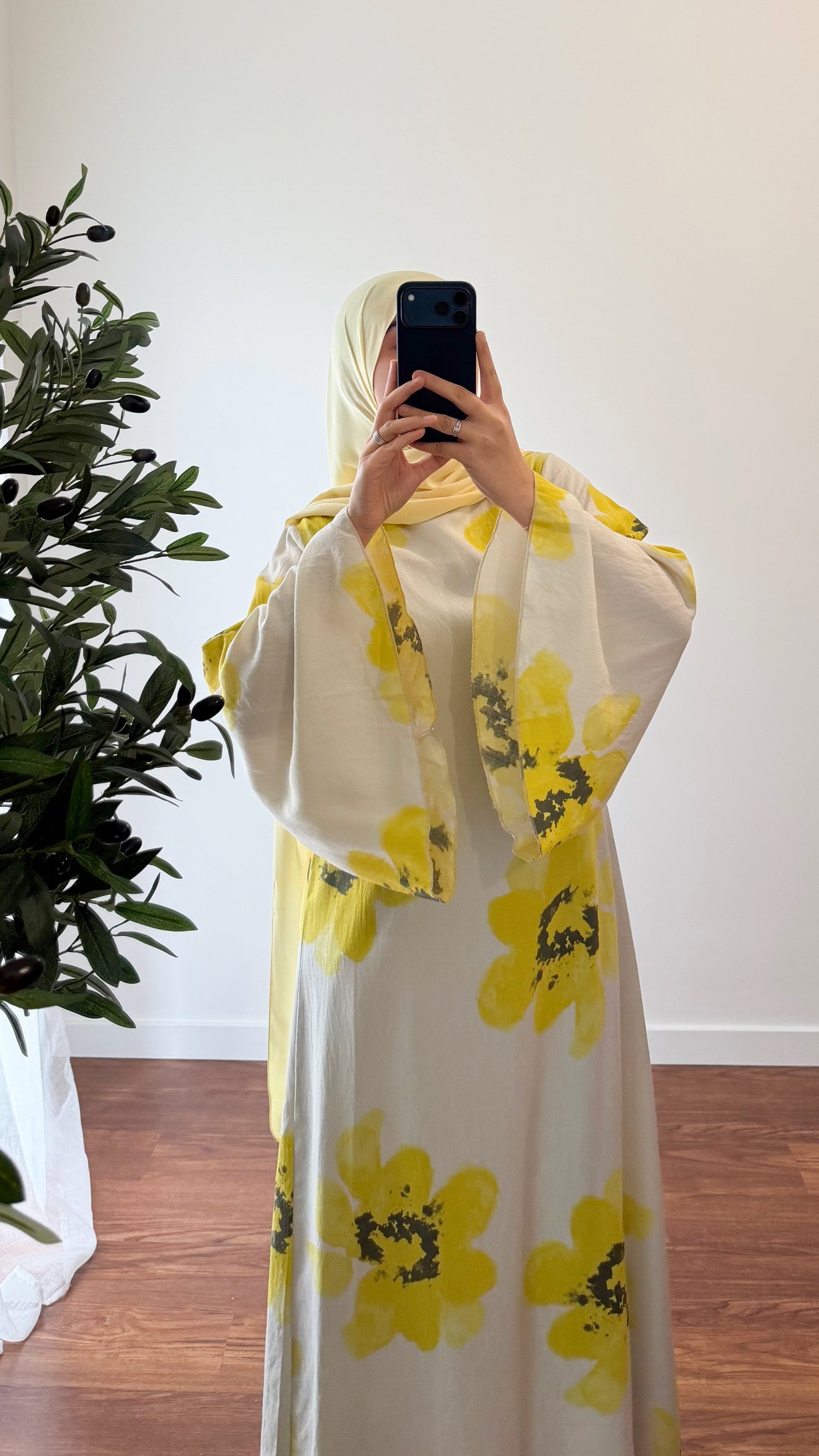 ROBE MOTIF FLEUR JAUNE/BLANC