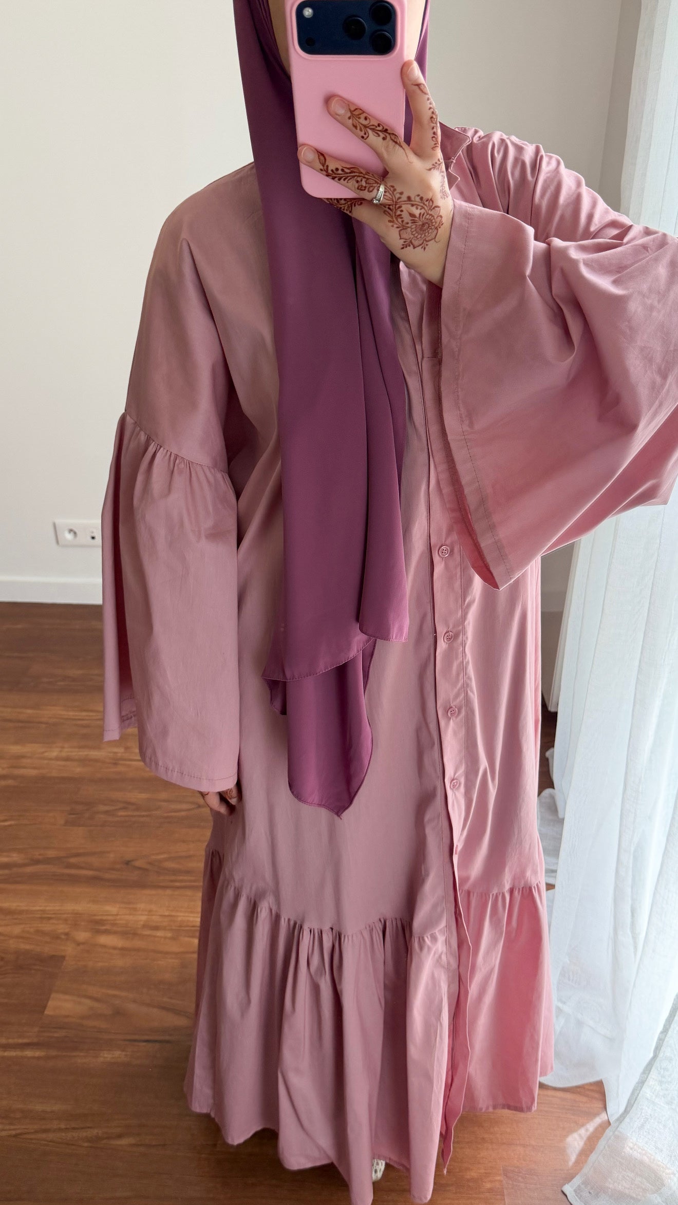 ROBE EN POPELINE ROSE