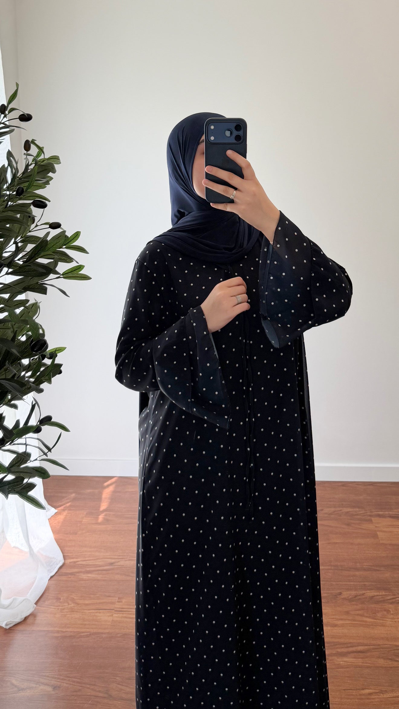 ROBE À PETITS POIS BLEU MARINE