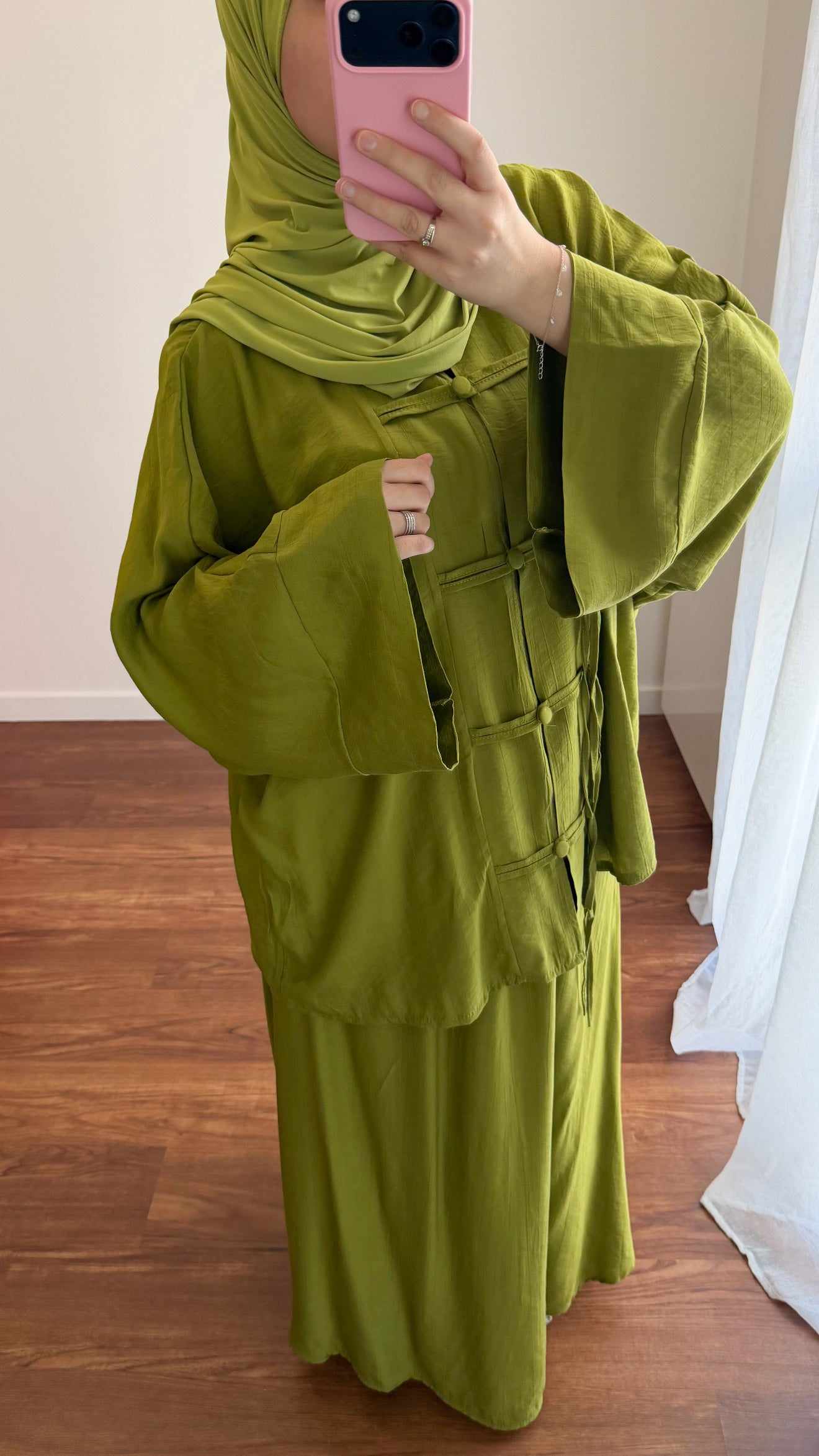 ENSEMBLE JUPE TOKYO VERT OLIVE