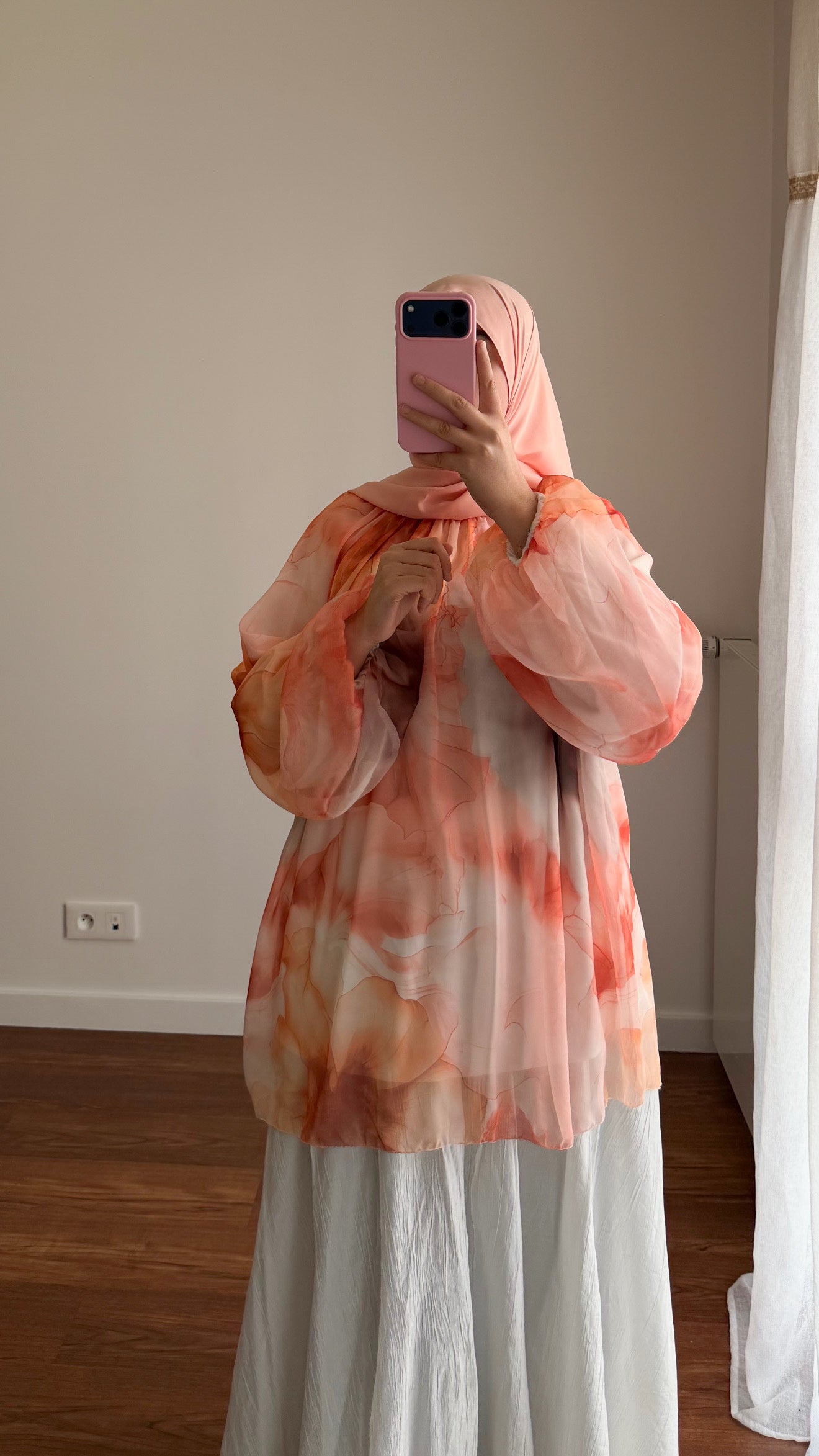 BLOUSE BICOLORE PÊCHE