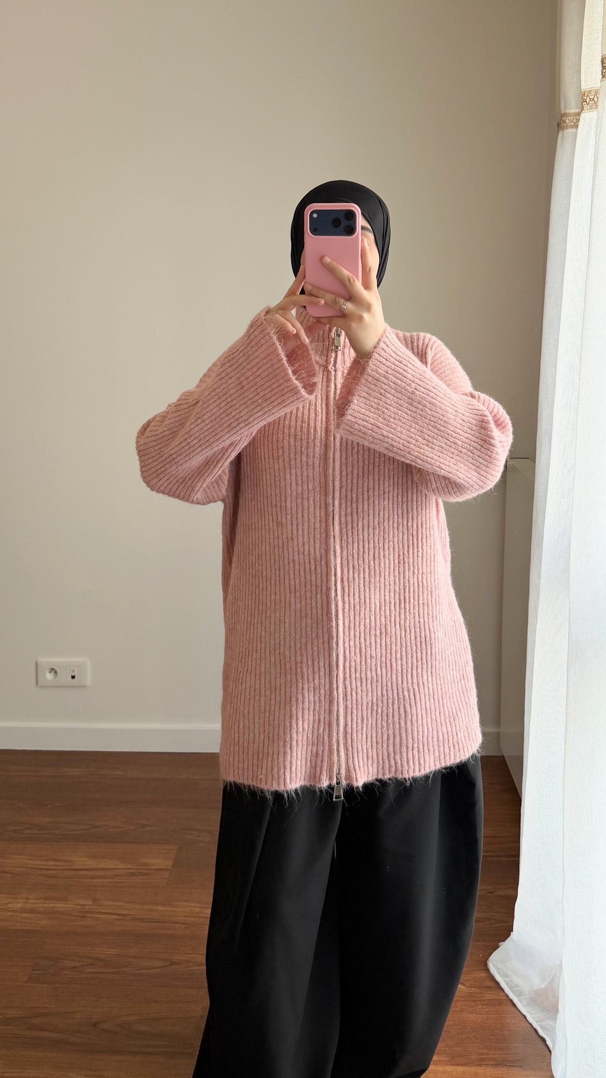 GILET ZIPPÉ ROSE