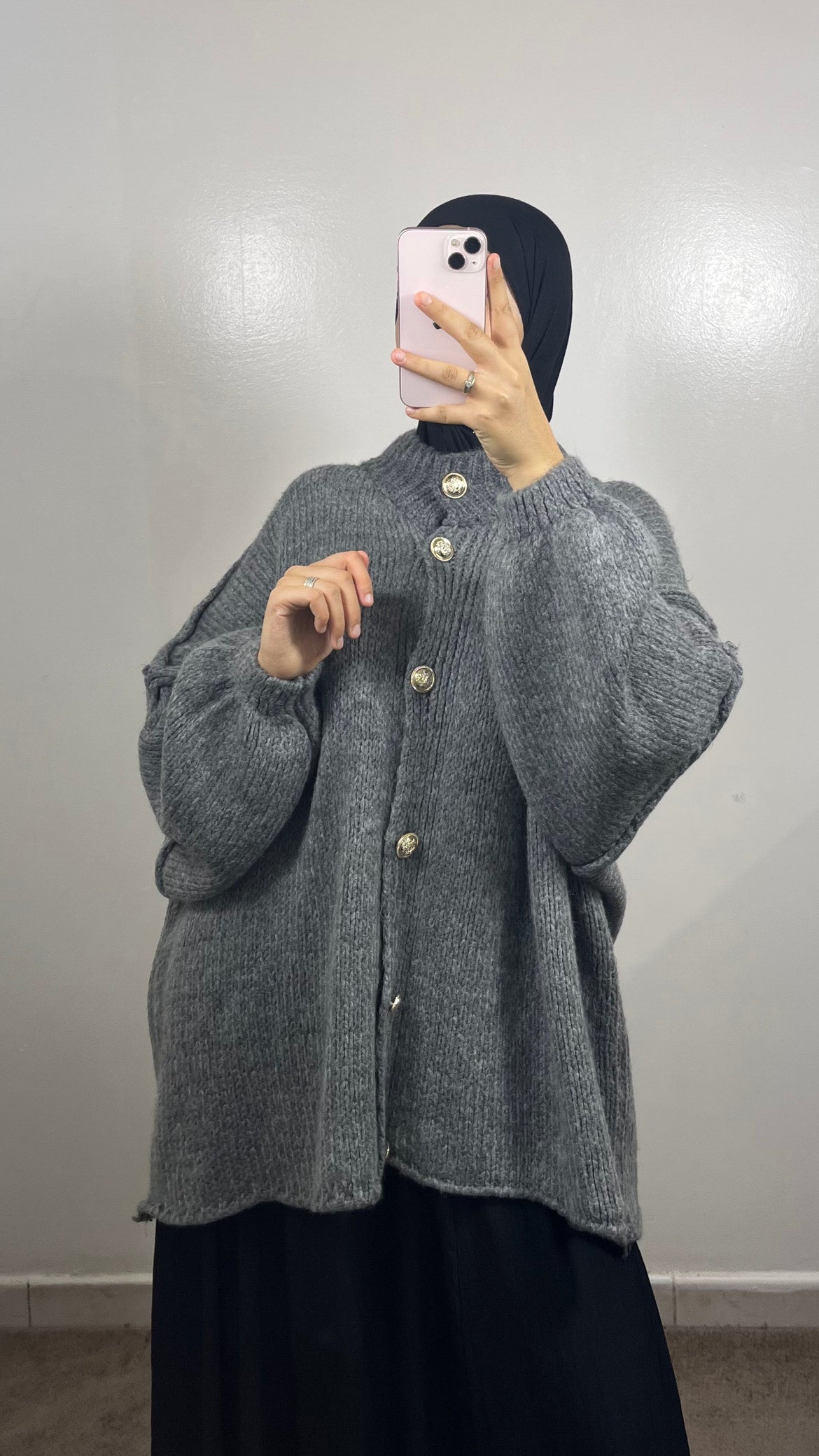 GILET BOUTONNÉ EN LAINE GRIS