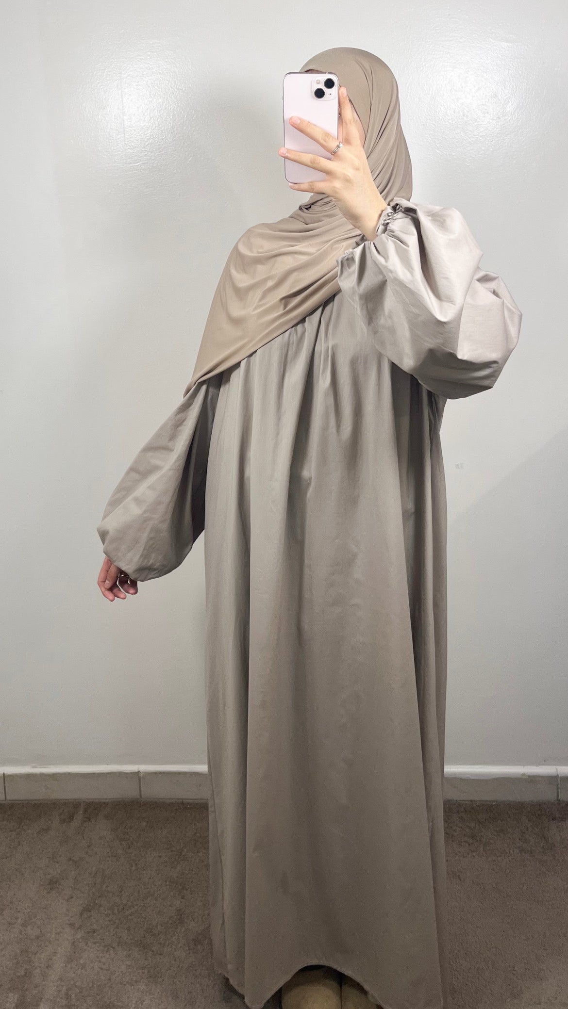 ROBE POPELINE TAUPE