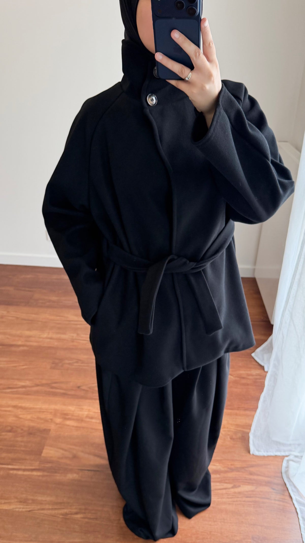 MANTEAU MI-LONG NOIR