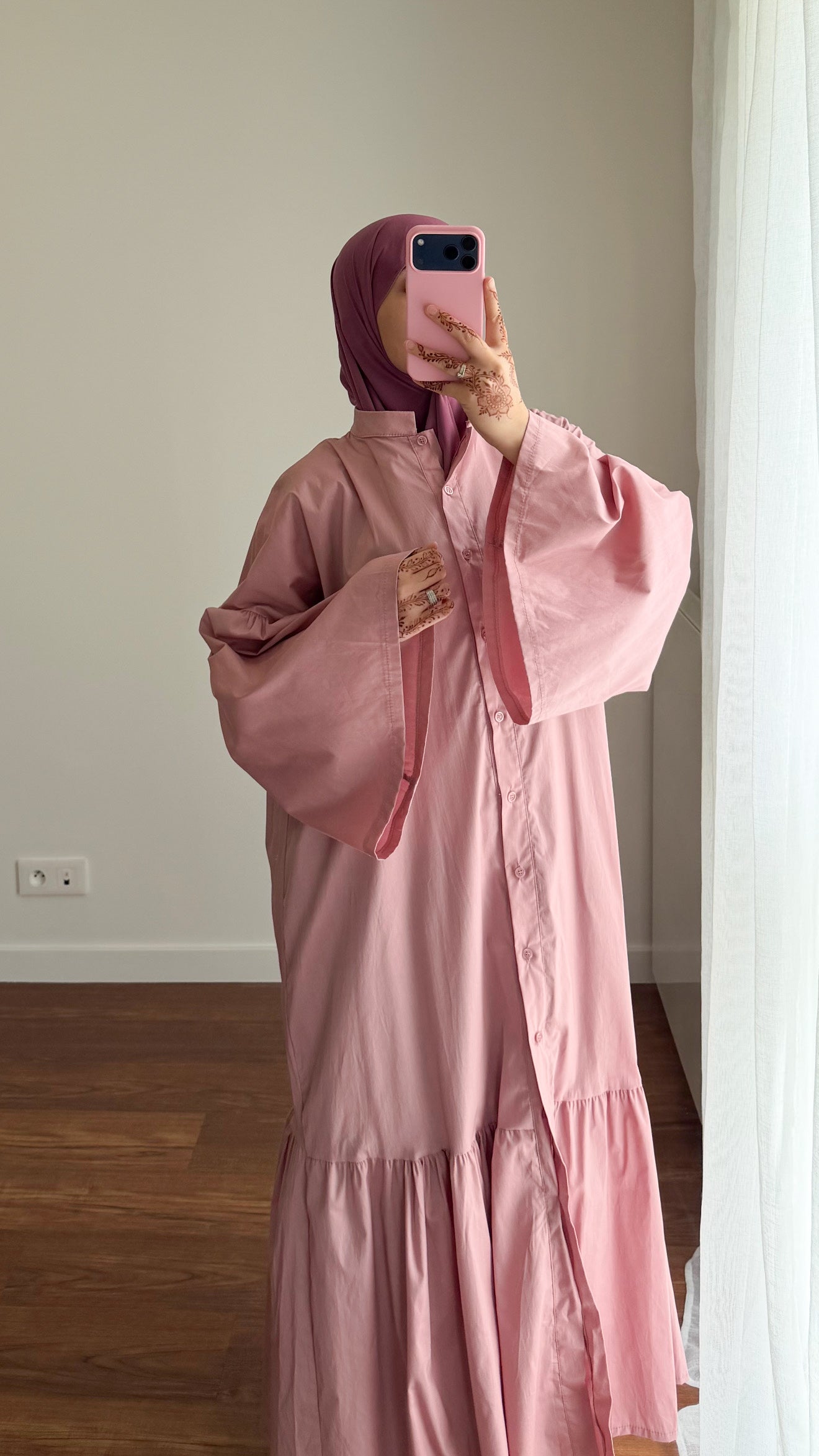 ROBE EN POPELINE ROSE