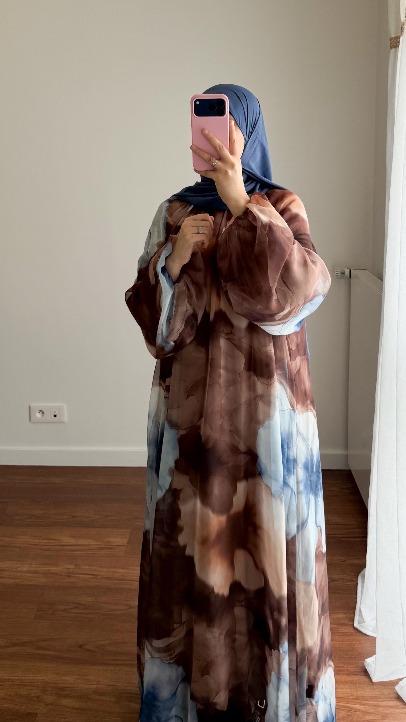 ABAYA BICOLORE MARRON