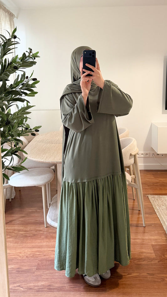 ROBE T-SHIRT VERT KAKI