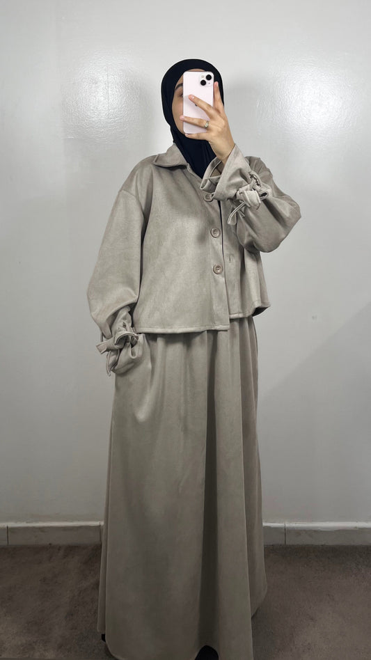 ENSEMBLE TRENCH 2.0 EN DAIM TAUPE