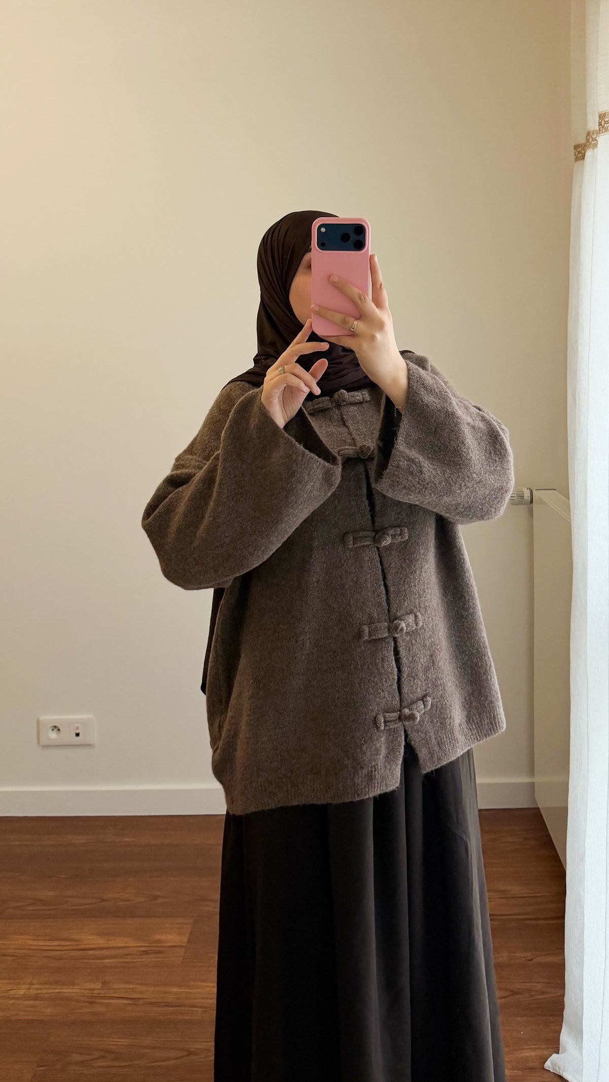 CARDIGAN YUMNA MANCHES LONGUES MARRON CLAIR
