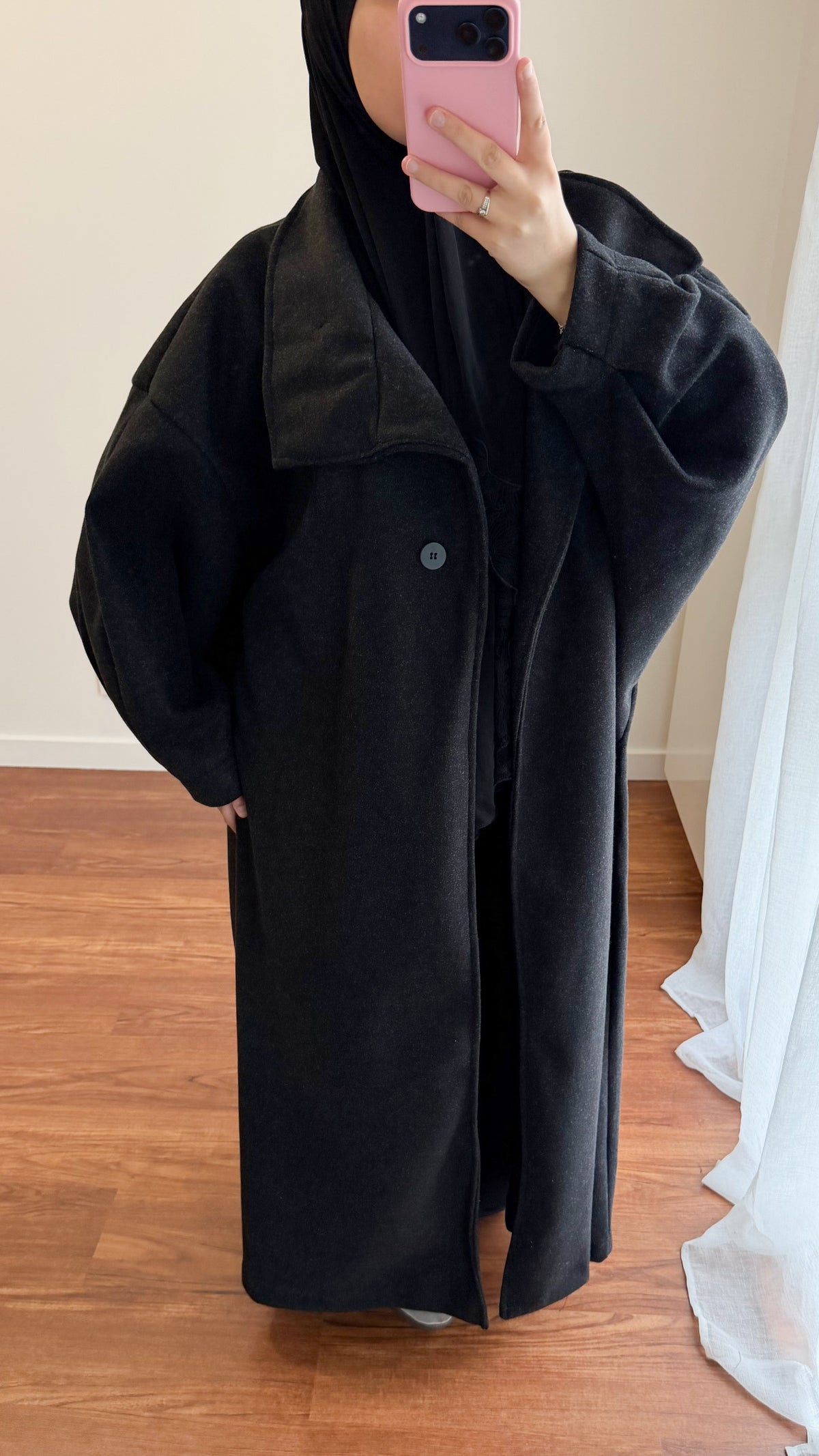 MANTEAU LONG OVERSIZE NOIR