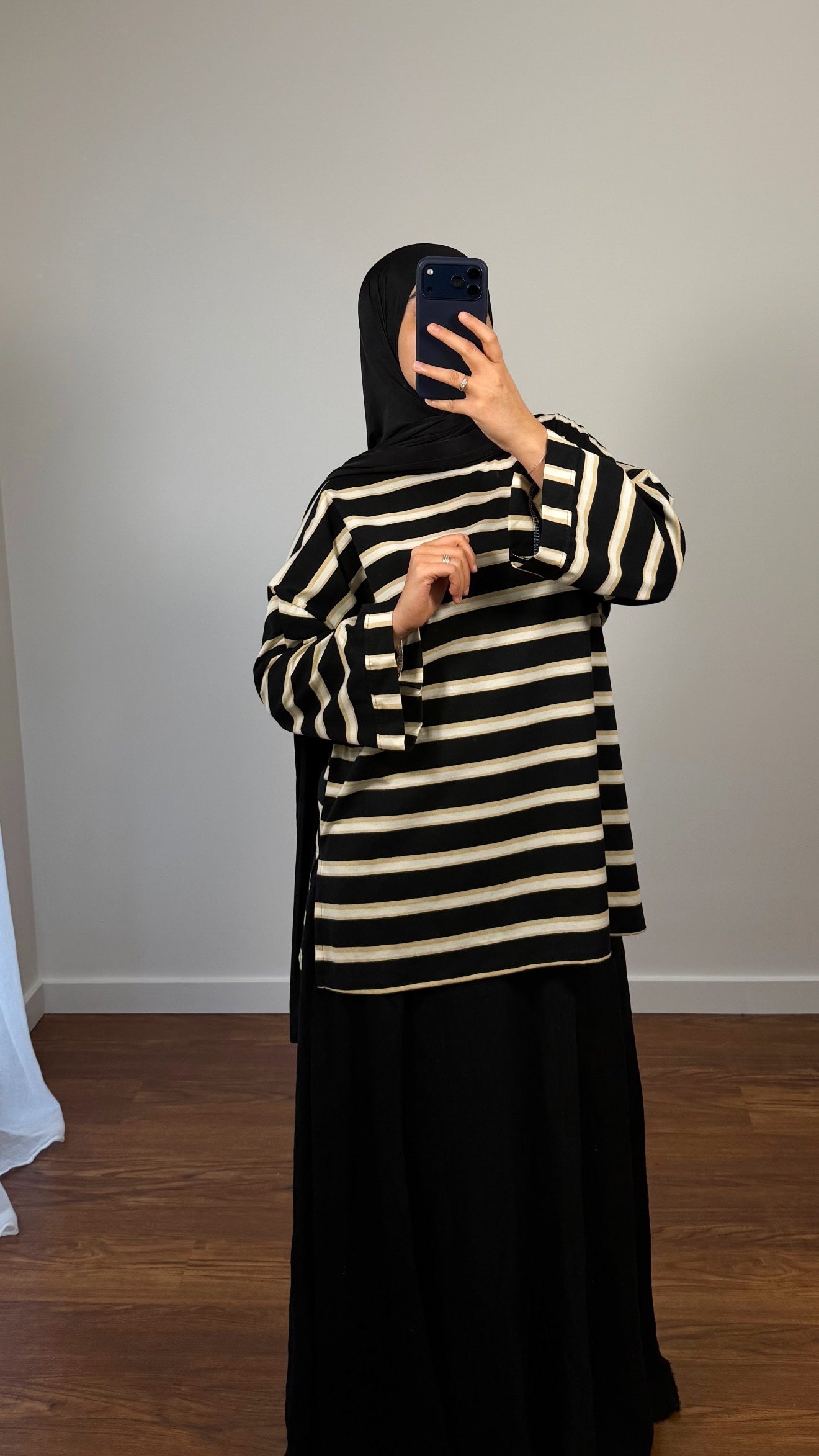 T-SHIRT RAYÉ OVERSIZE NOIR