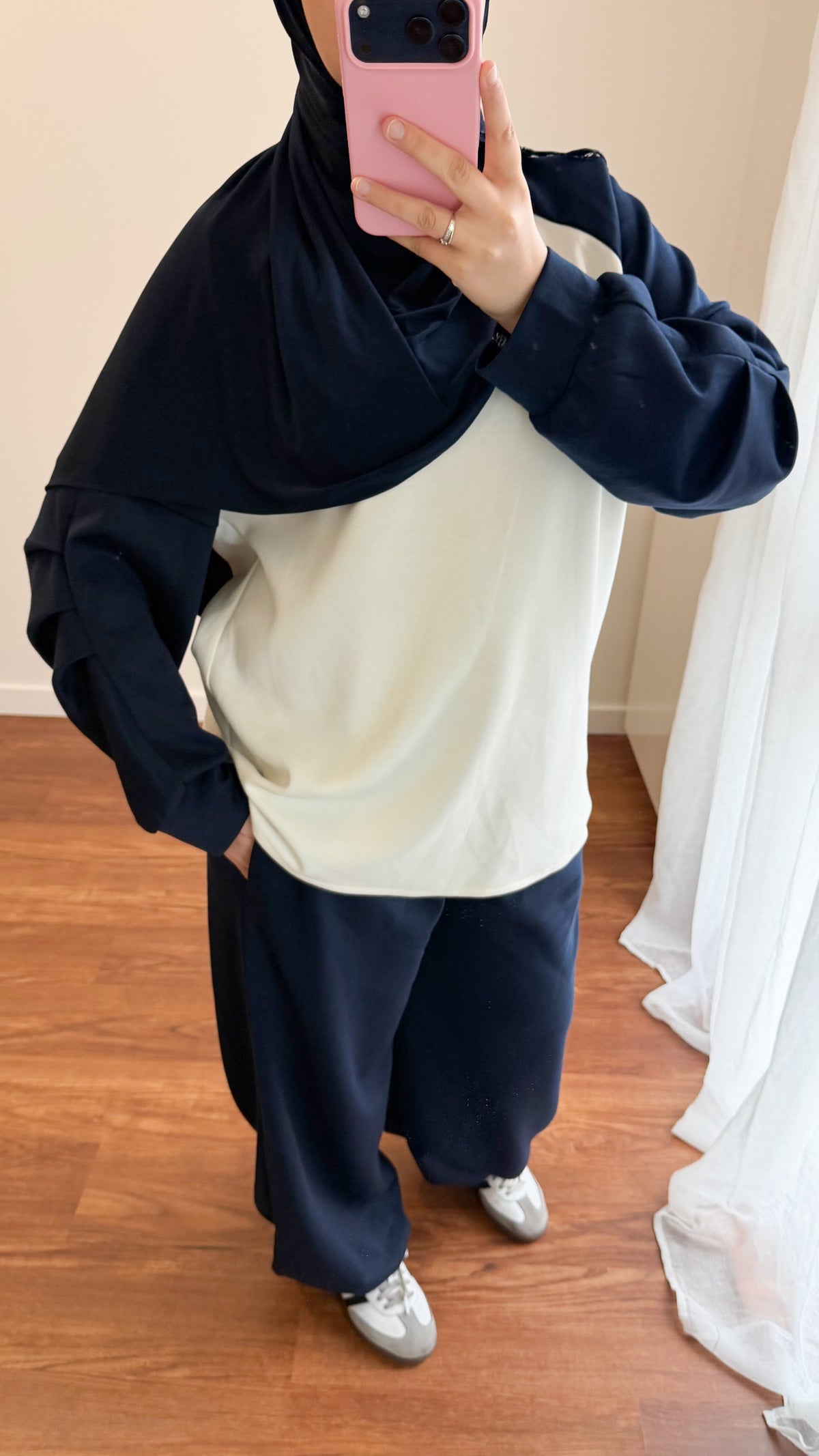 ENSEMBLE JOGGING BICOLORE BLEU MARINE