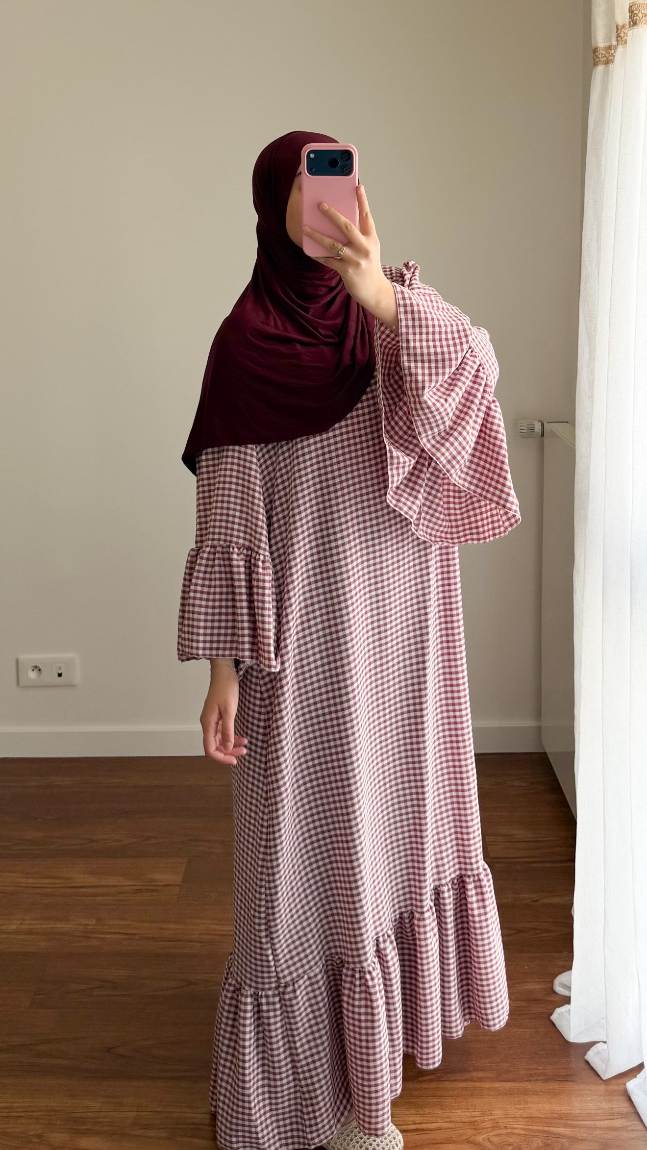 ROBE VICHY 2.0 BORDEAU