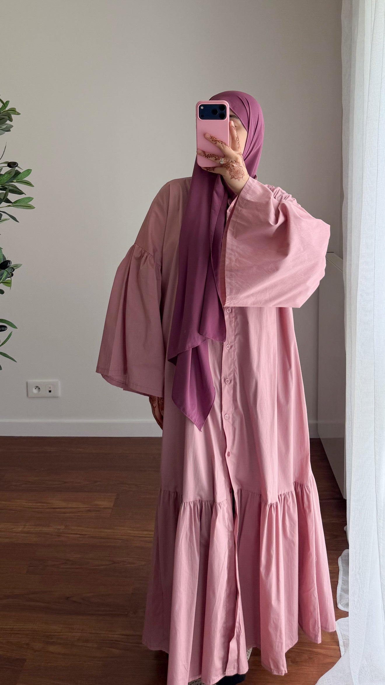 ROBE EN POPELINE ROSE