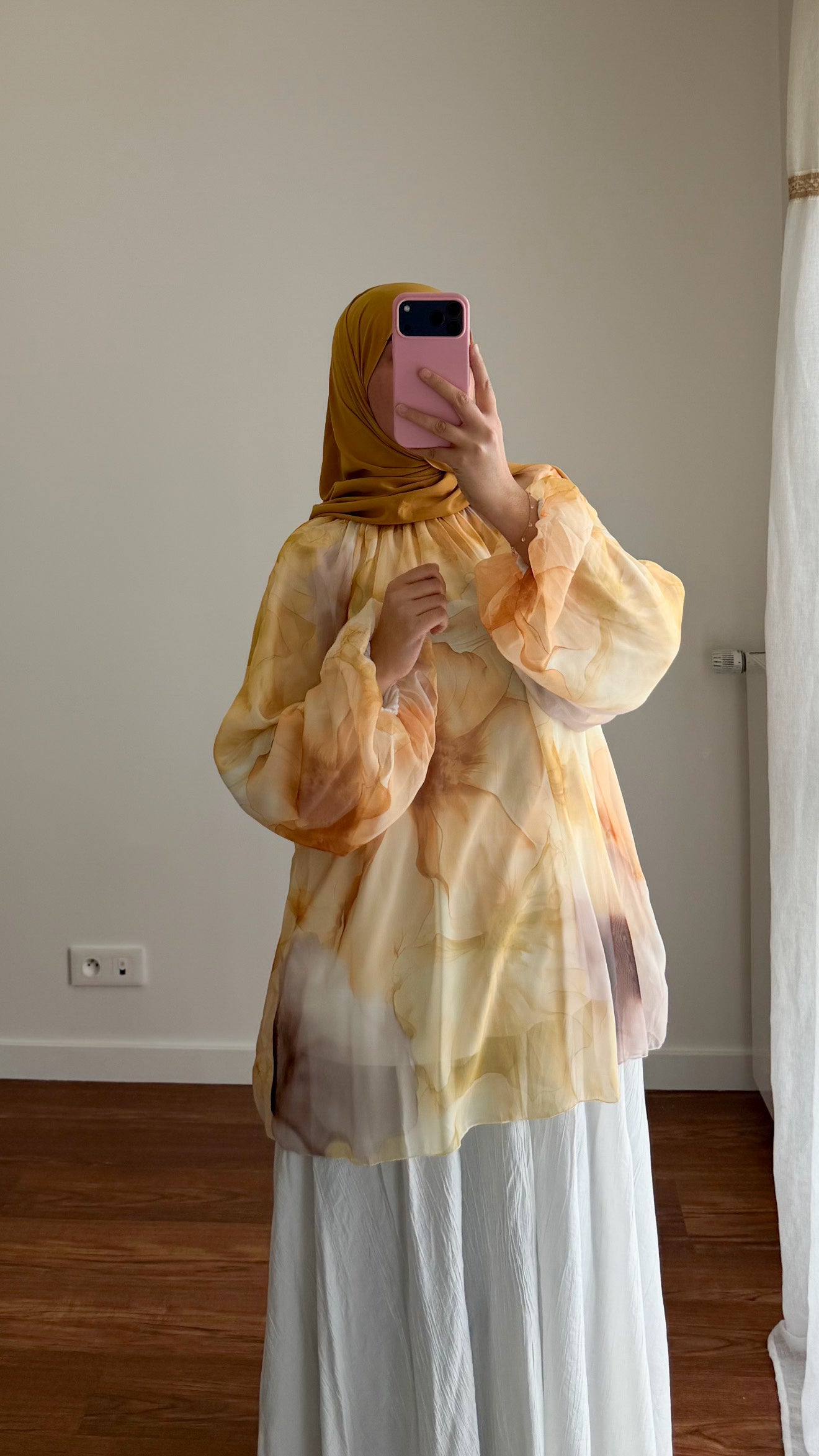 BLOUSE BICOLORE JAUNE