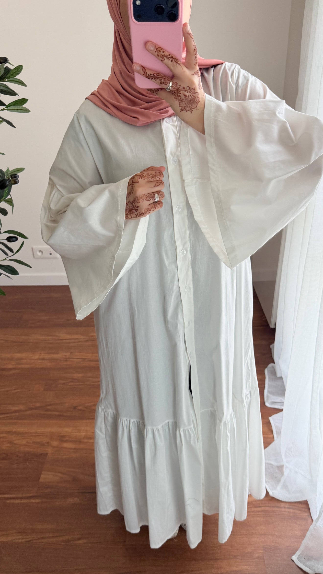 ROBE CHEMISE EN POPELINE BLANC