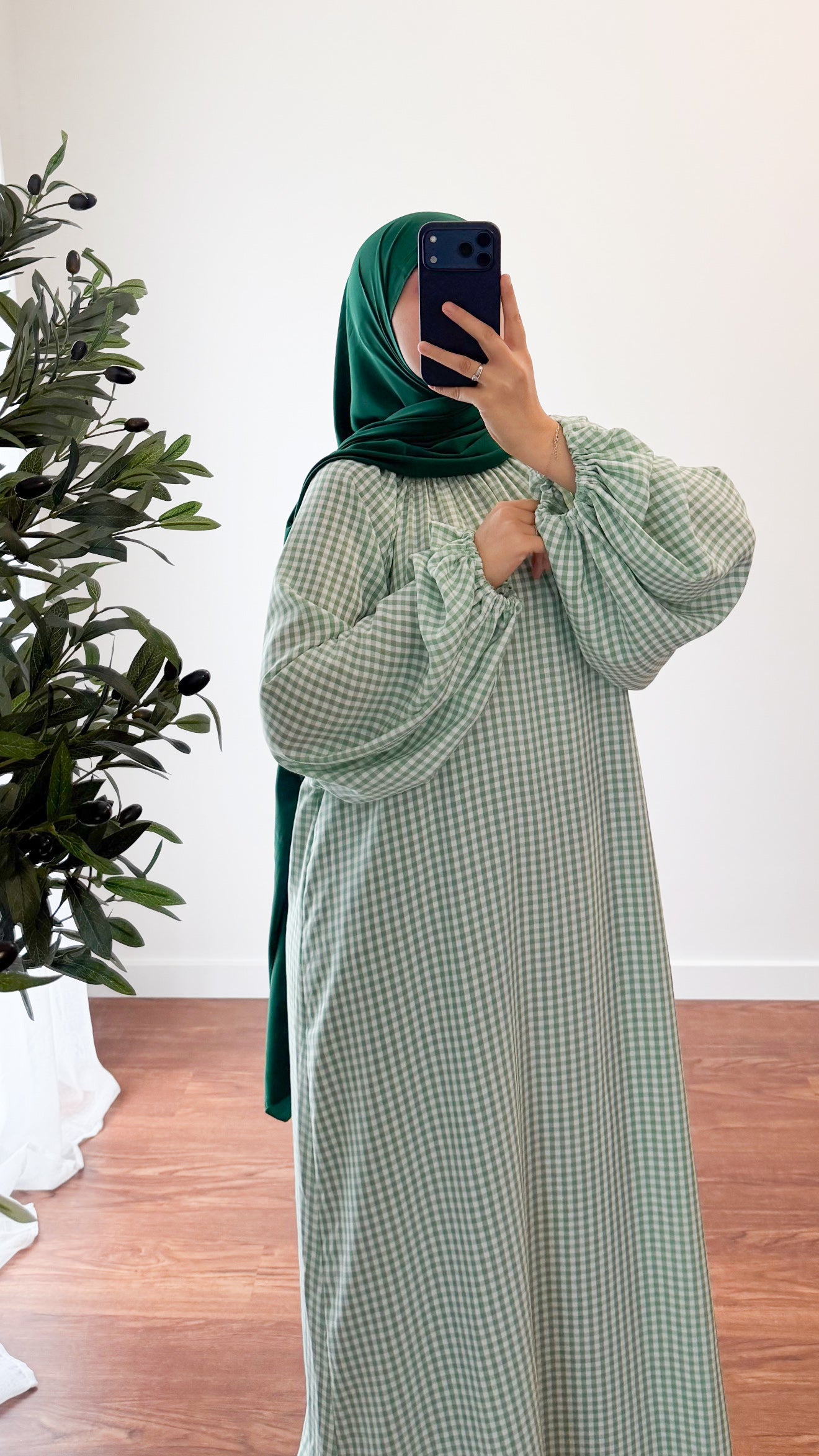 ABAYA VICHY VERT