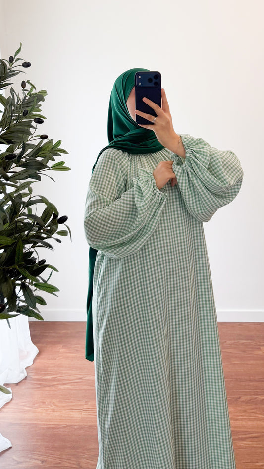 ABAYA VICHY VERT