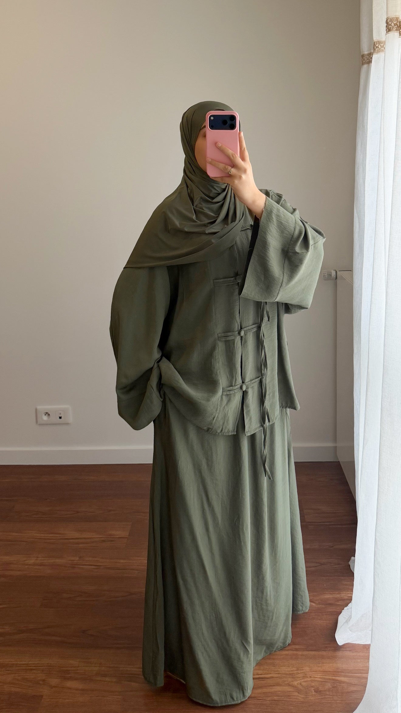ENSEMBLE JUPE TOKYO VERT KAKI