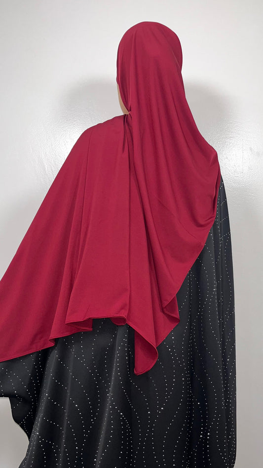 HIJAB JERSEY PREMIUM LUXURY DARK RED