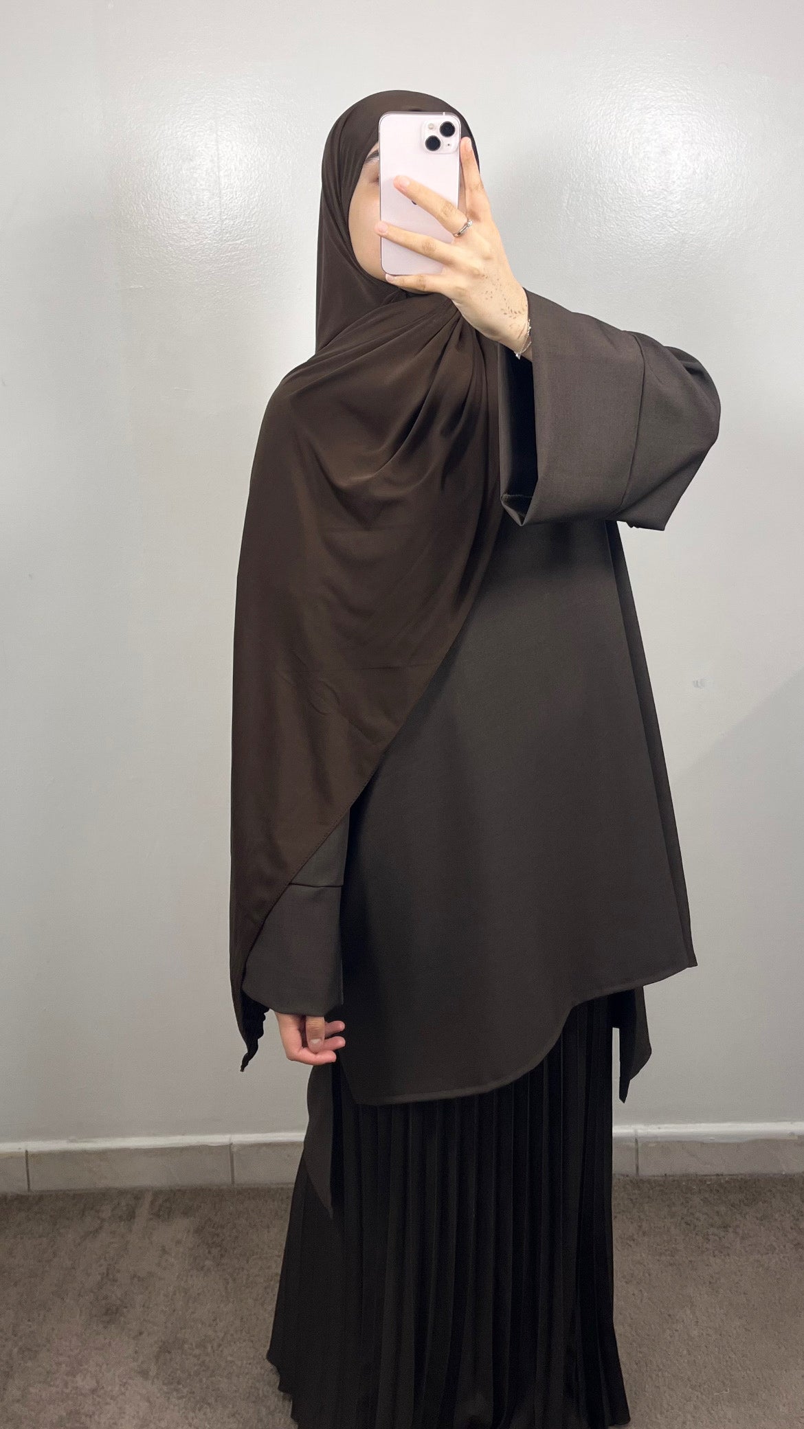 ENSEMBLE JUPE PLISSÉE EMAAN MARRON