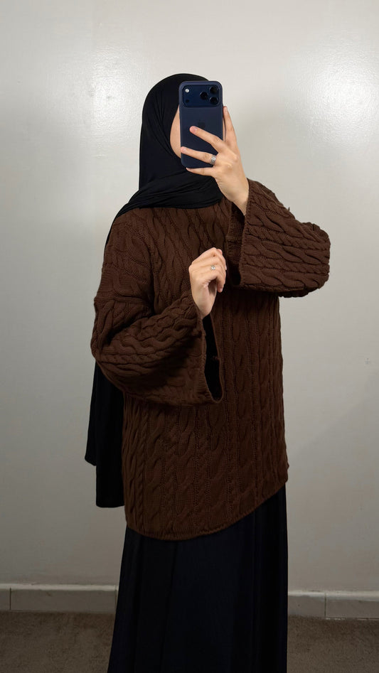 PULL MOTIF TOSADE MARRON