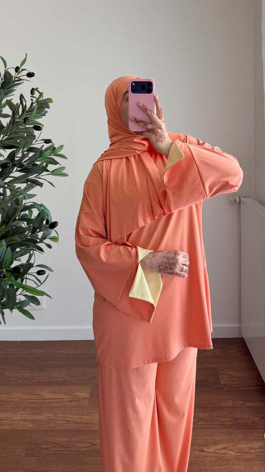 BURKINI SAYA 3 PIÈCES ORANGE PÊCHE
