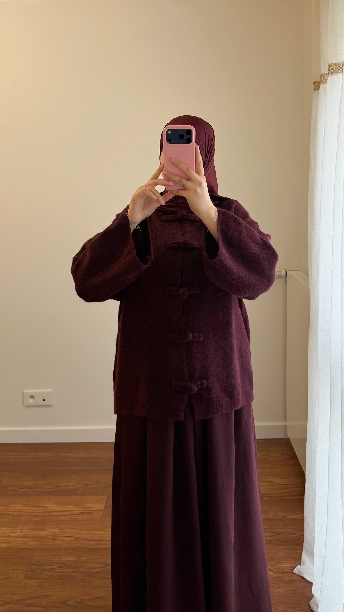 CARDIGAN YUMNA MANCHES LONGUES BORDEAU