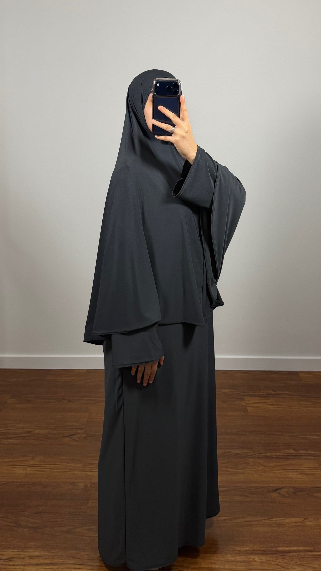 ENSEMBLE DE PRIÈRE GRIS ANTHRACITE EN JERSEY PREMIUM
