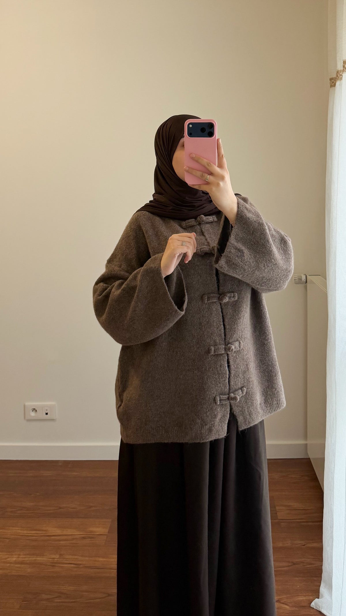 CARDIGAN YUMNA MANCHES LONGUES MARRON CLAIR
