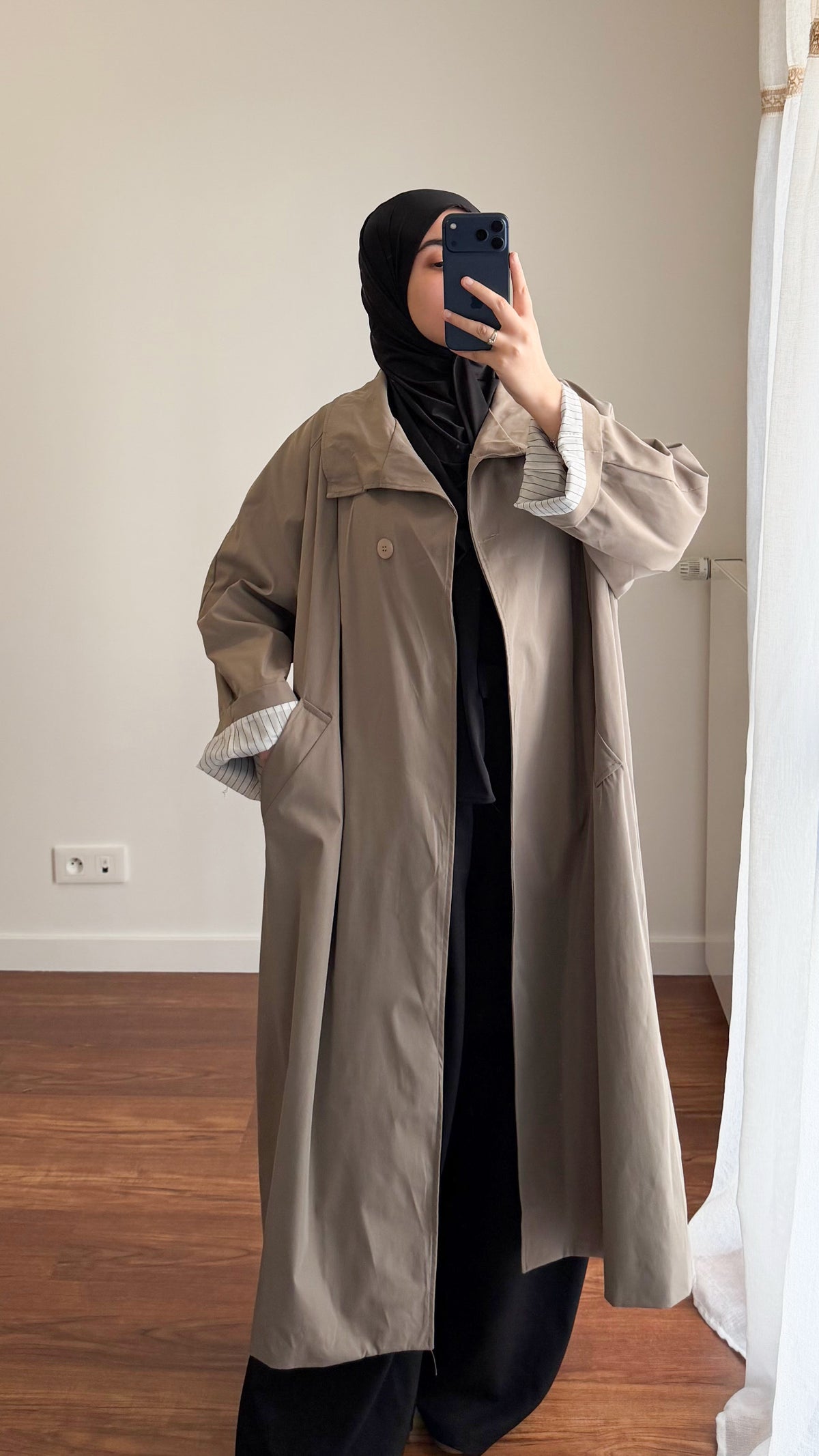 TRENCH LONG OVERSIZE TAUPE