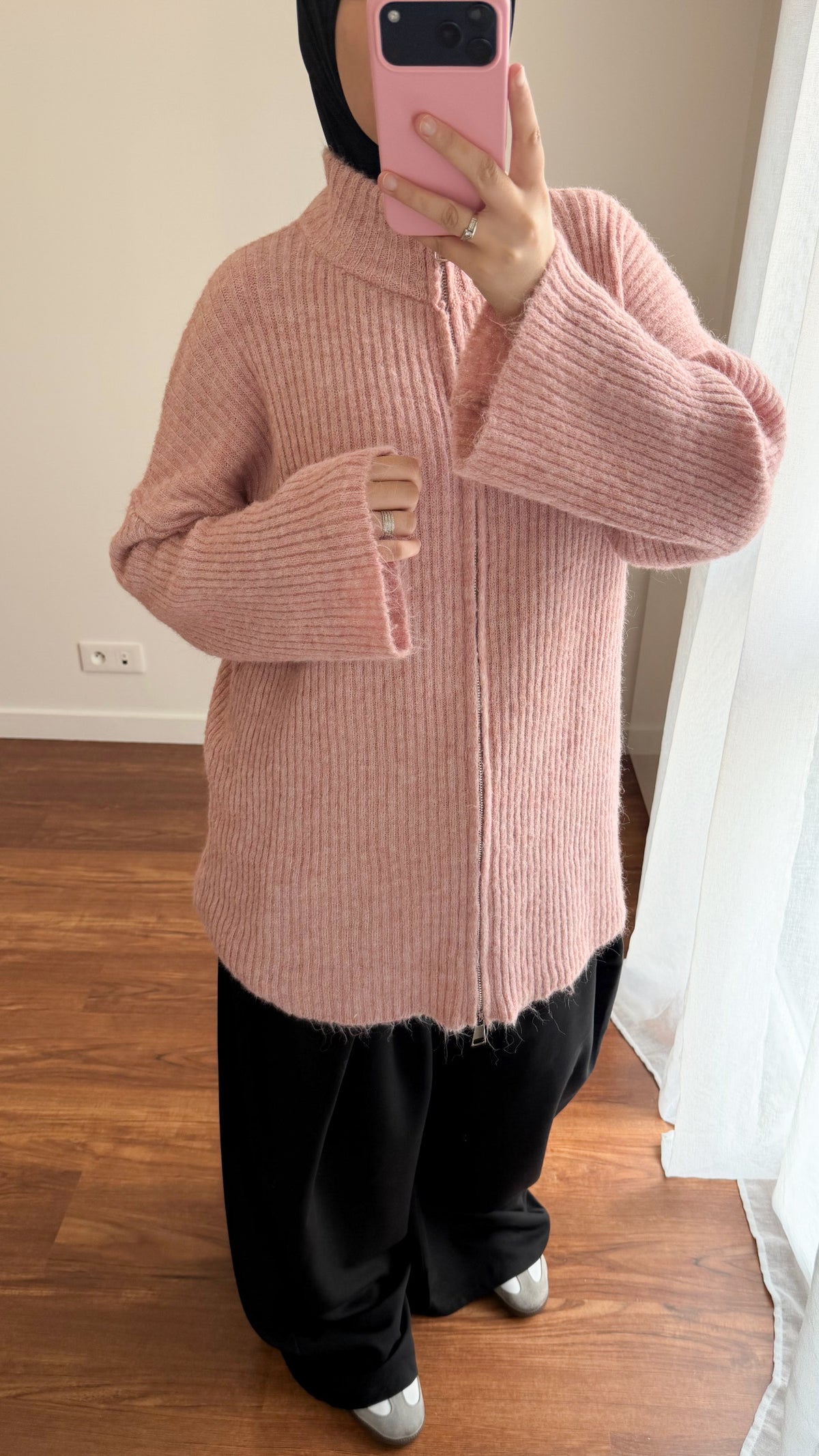 GILET ZIPPÉ ROSE